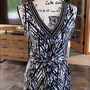 NY Collection Patterned Maxi Dress with Tie